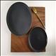 北歐風 黑色磨砂餐盤 居家餐廚擺設 質感裝飾 餐盤 盤子  10、7.5吋弧邊盤(金邊) | 第二張展示圖