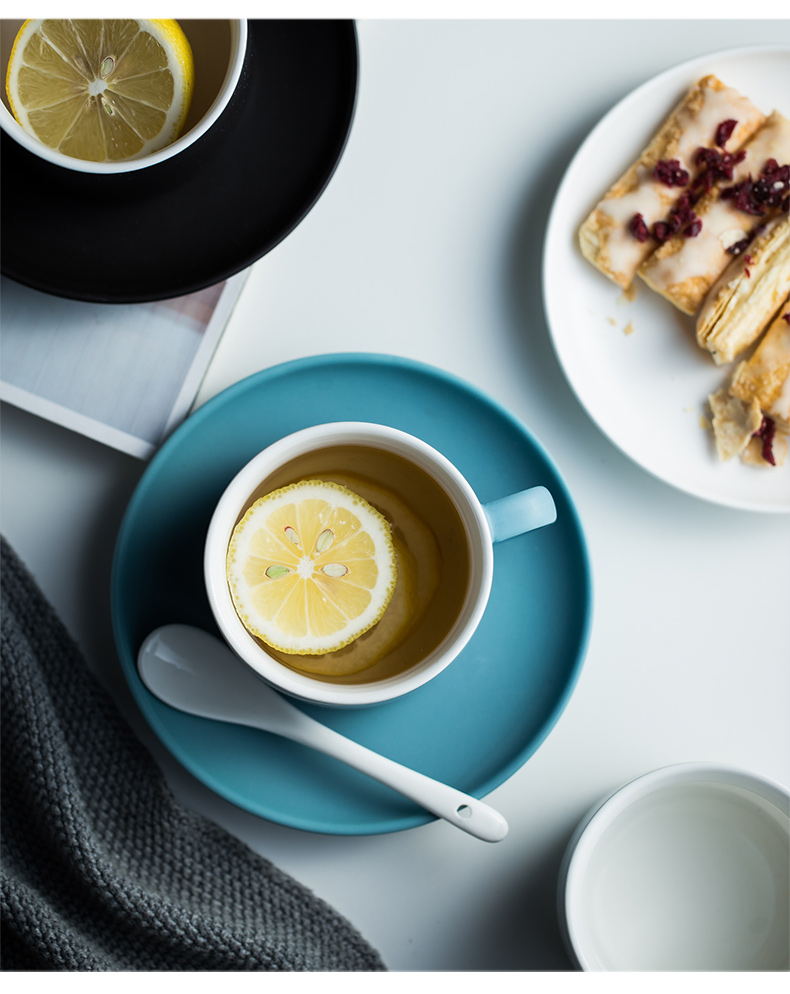 北歐風 啞光咖啡杯組套裝/下午茶杯碟/簡約時尚咖啡杯碟組/三色可選 | 第二張展示圖