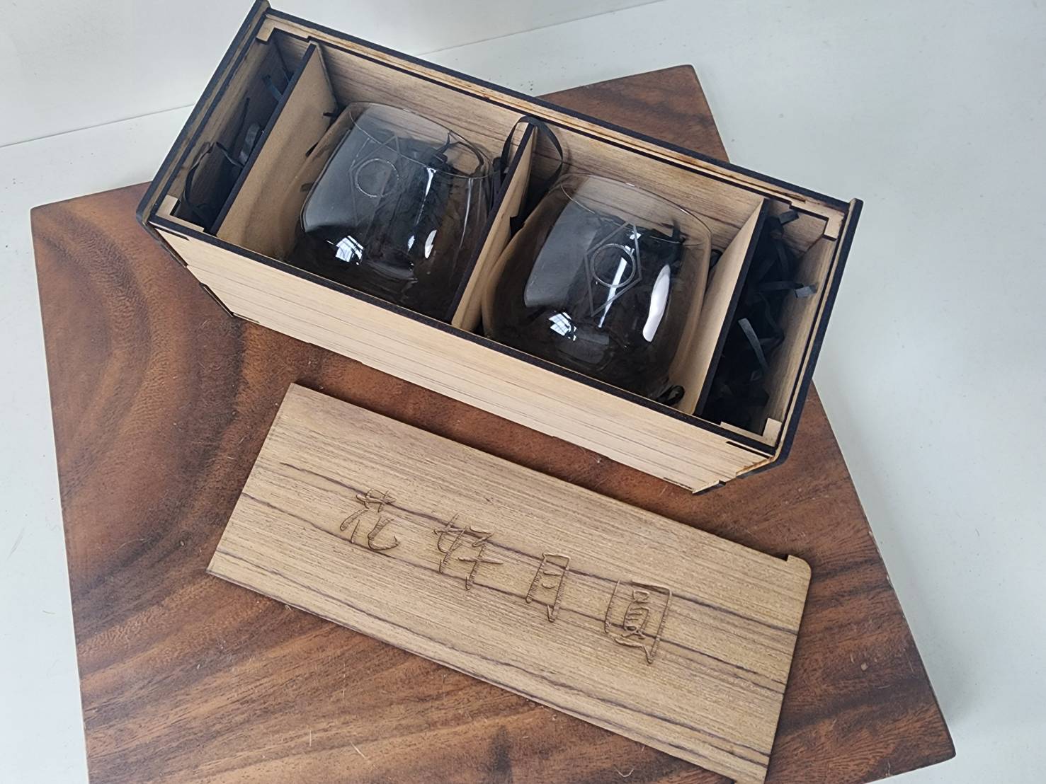 玻璃杯雕刻 基本三款威士忌酒杯系列 雙入木盒裝 可刻名字 LOGO  | 第二張展示圖