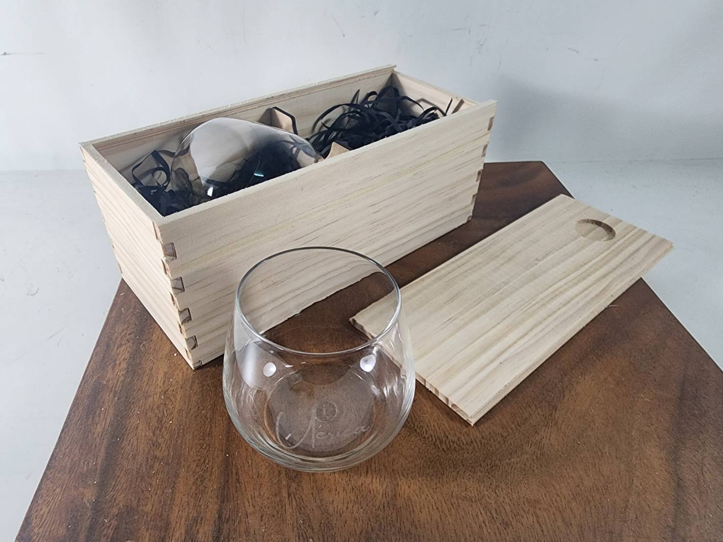 玻璃杯雕刻 基本三款威士忌酒杯系列 雙入木盒裝 可刻名字 LOGO  | 第五張展示圖