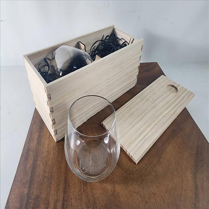 玻璃杯雕刻 基本三款威士忌酒杯系列 雙入木盒裝 可刻名字 LOGO  | 展示圖