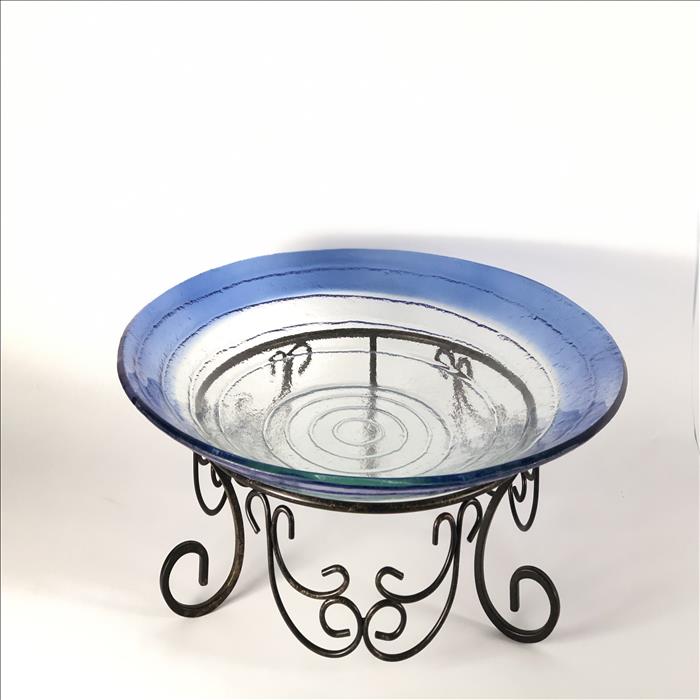 窯燒玻璃盤/圓型深缽【藍帶波紋】 | 第一張展示圖