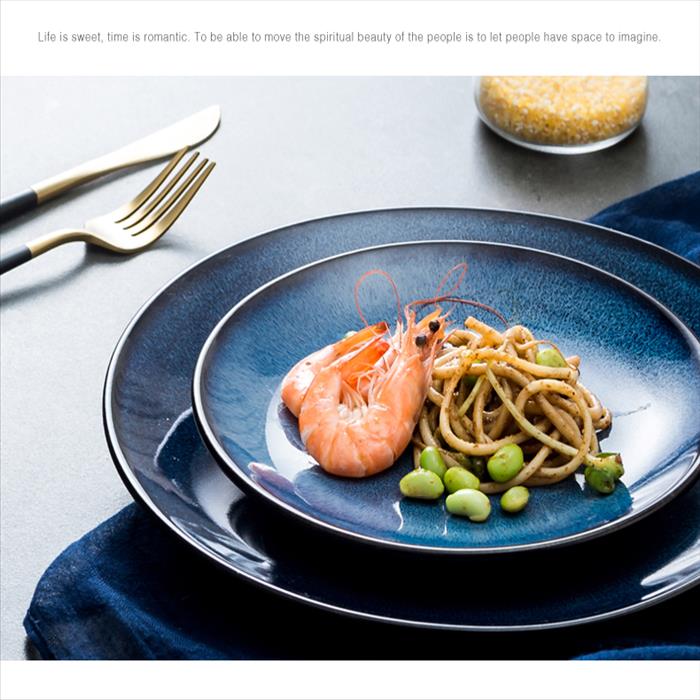 歐式 創意陶瓷西餐盤 居家餐廚擺設 質感裝飾 窯變淺盤 | 第一張展示圖