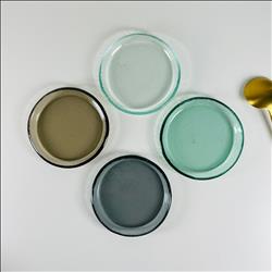 玻璃圓形醬料碟 醬油碟/小菜淺盤/弧邊盤 （四色)  可雷射雕刻LOGO | 展示圖