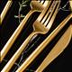 北歐風 不鏽鋼 葡萄牙餐具 刀叉筷家用餐具五件可選(刀、叉、勺、筷子) K金色 | 第一張展示圖