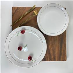 簡約金邊陶瓷圓盤 西點盤 牛排盤 英式下午茶盤 可客製化印刷LOGO 釉上彩 | 展示圖