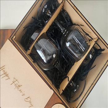玻璃杯雕刻  標準紅酒杯系列 雙入包裝 可刻名字附禮盒紙袋 木質賀卡  | 展示圖