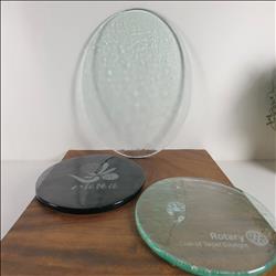 8吋~10吋窯燒手造琉璃平板圓盤 蛋糕盤 壽司盤 可雷射雕刻LOGO | 展示圖