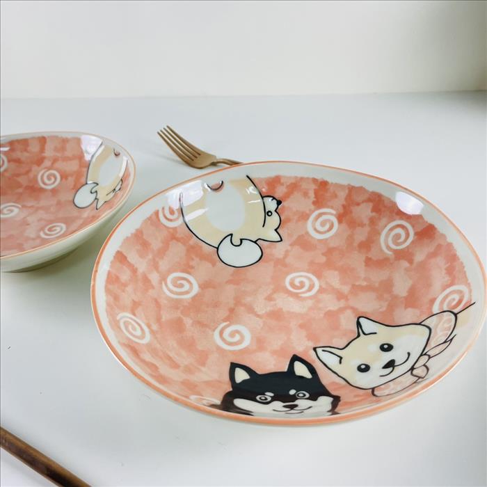 日貨 【日本彩繪柴犬陶瓷盤】 可微波可進爐 | 第二張展示圖