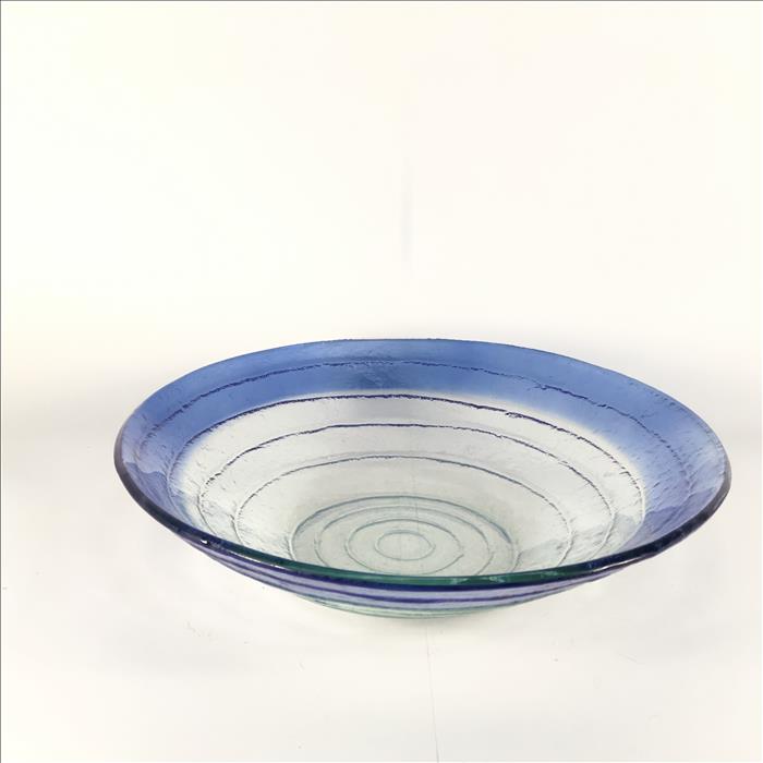 窯燒玻璃盤/圓型深缽【藍帶波紋】 | 第三張展示圖