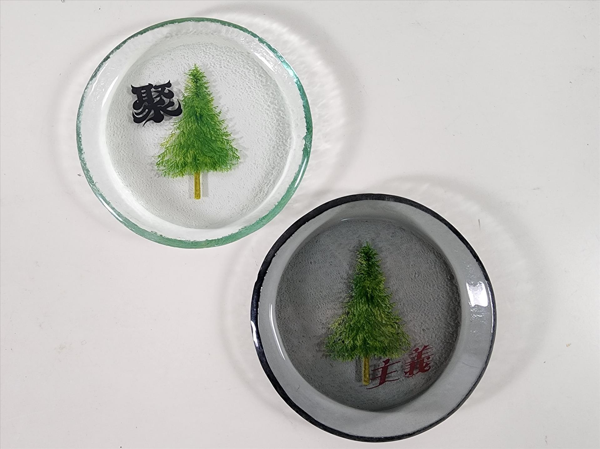 玻璃盤印刷 釉燒彩色玻璃盤 圓形醬料碟/小菜淺盤/弧邊盤 可客製印刷圖案LOGO 圖案耐洗不掉 | 第三張展示圖