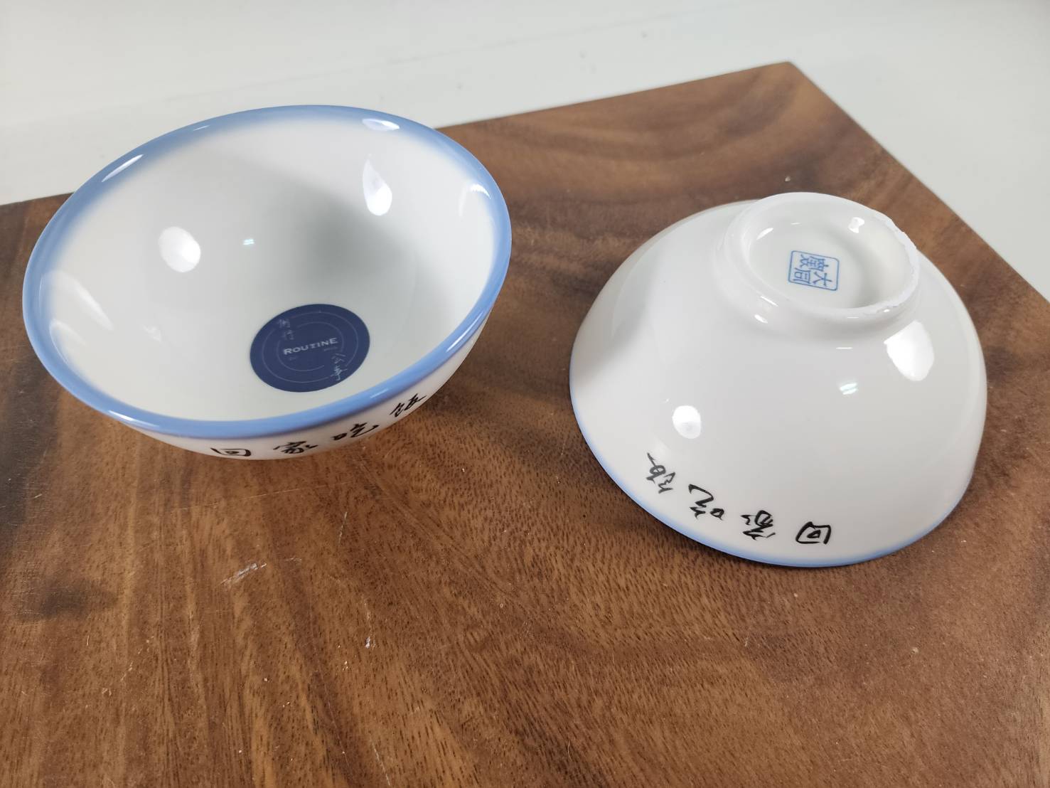 4.5吋 純白強化瓷飯碗 金線 藍邊 麵碗 湯碗 飯碗 可客製化印刷LOGO 釉上彩圖樣 | 第五張展示圖