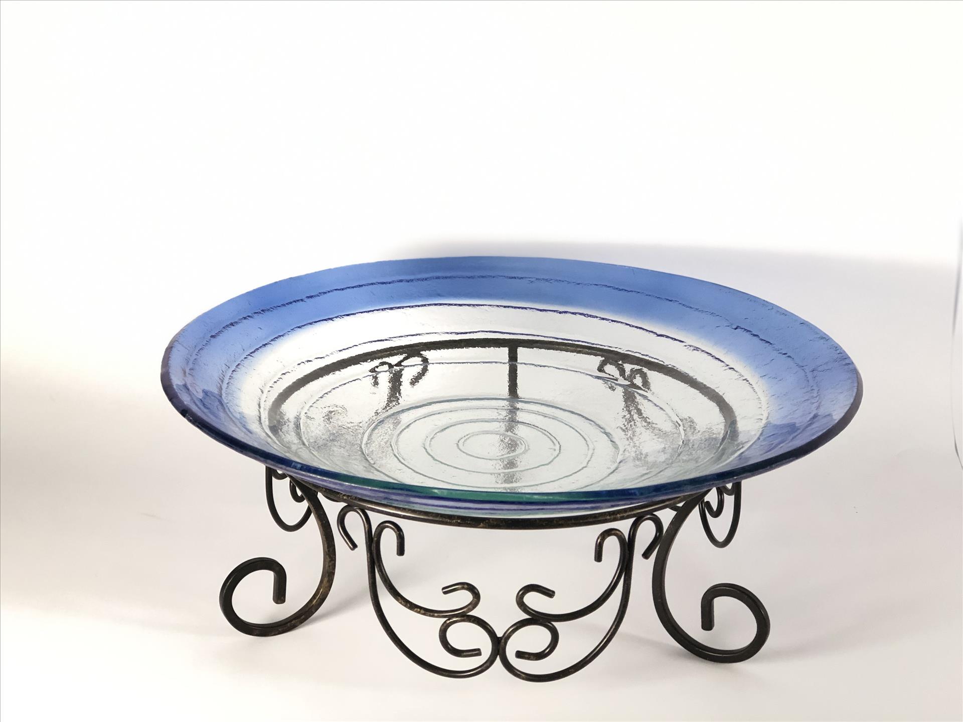 窯燒玻璃盤/圓型深缽【藍帶波紋】 | 第一張展示圖