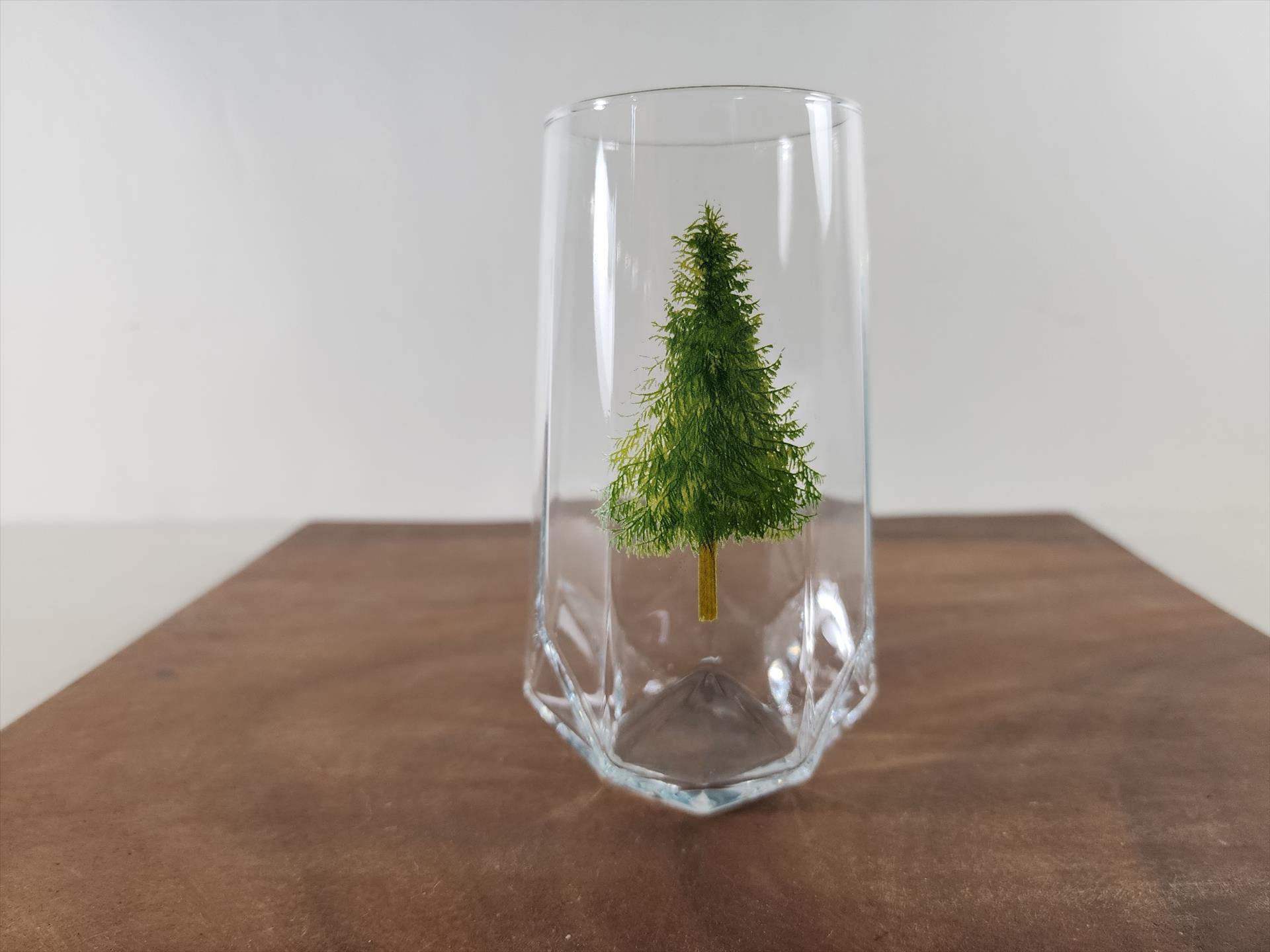 玻璃杯印刷 釉燒彩色 細緻鑽形長飲杯-385ml 可印刷圖案Logo 圖案耐洗不掉 少量可做 | 第一張展示圖