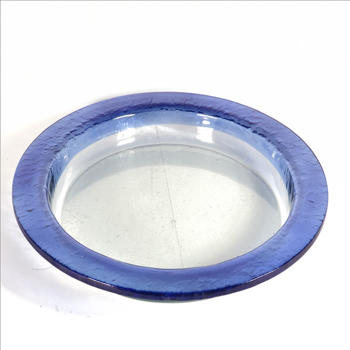 窯燒玻璃盤/圓形玻璃盤【藍帶】 | 展示圖