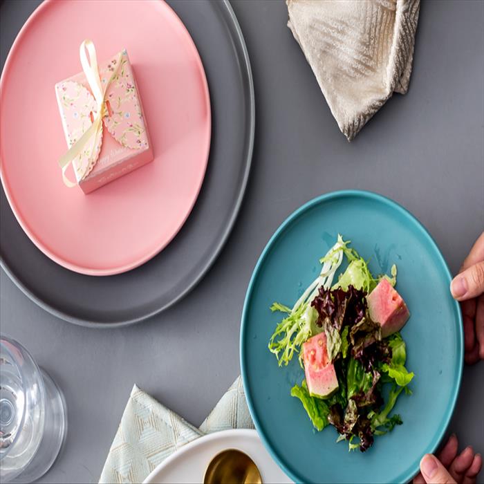 北歐風 啞光陶瓷西餐盤 居家餐廚擺設 質感裝飾 餐盤 盤子  10吋弧邊盤