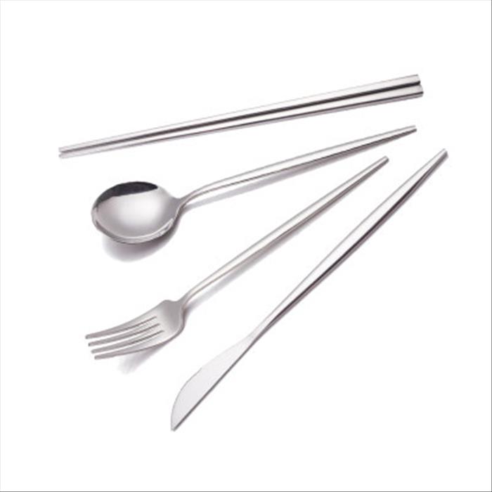 北歐風 不鏽鋼 葡萄牙餐具 刀叉筷家用餐具五件可選(刀、叉、勺、筷子) K金色