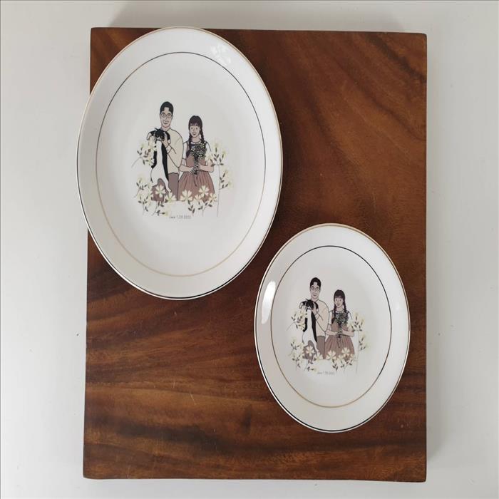 簡約金邊陶瓷圓盤 西點盤 牛排盤 英式下午茶盤 可客製化印刷LOGO 釉上彩 | 展示圖