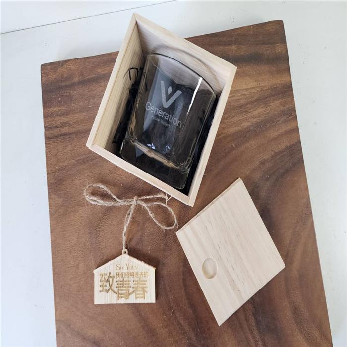 玻璃杯雕刻 Connexion 威士忌酒杯 可刻名字 LOGO 附禮盒紙袋 木質賀卡 | 展示圖