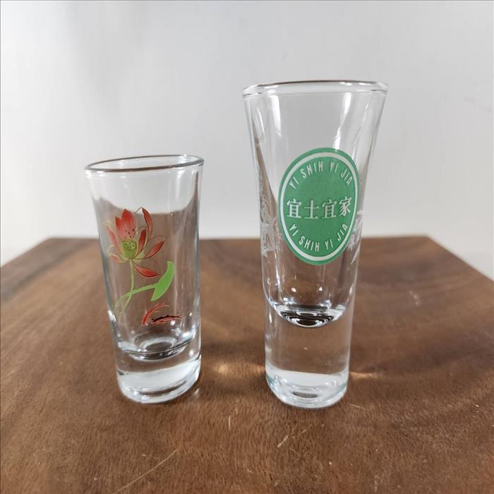 玻璃杯印刷 烈酒杯 子彈杯 兩種尺寸 35ml 57ml 可客製圖案印刷 圖案耐洗不掉 | 展示圖